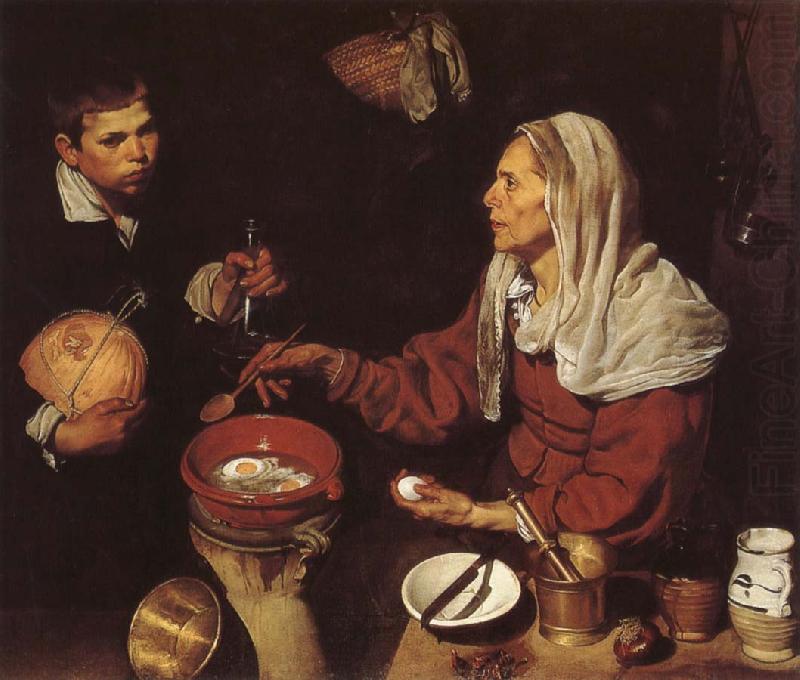 VELAZQUEZ, Diego Rodriguez de Silva y The Woman Fry eggs china oil painting image